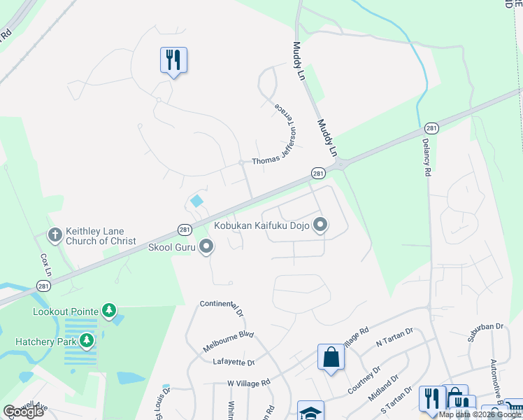 map of restaurants, bars, coffee shops, grocery stores, and more near 120 Independence Drive in Elkton