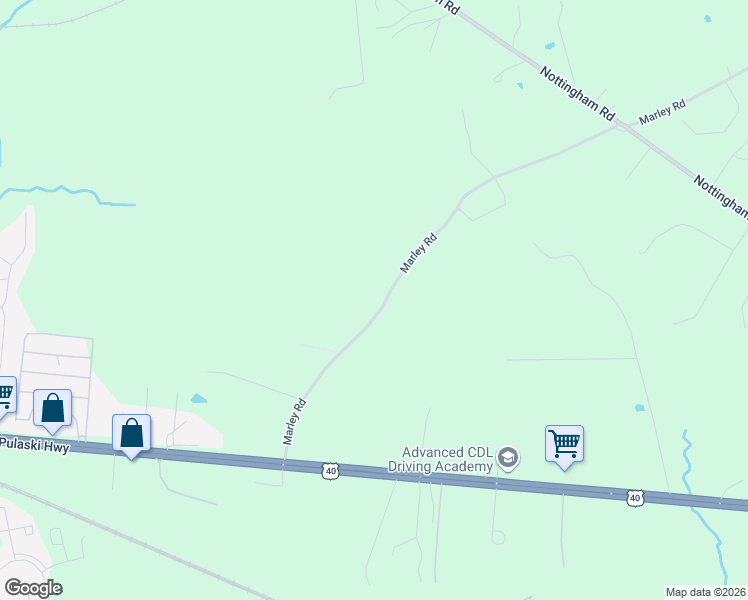 map of restaurants, bars, coffee shops, grocery stores, and more near 182 Marley Road in Elkton