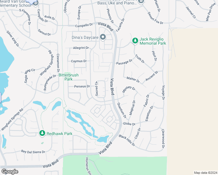 map of restaurants, bars, coffee shops, grocery stores, and more near 6997 Sacred Circle in Sparks