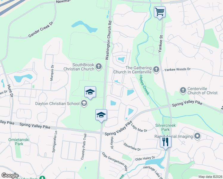 map of restaurants, bars, coffee shops, grocery stores, and more near 2000 Waterstone Boulevard in Miamisburg