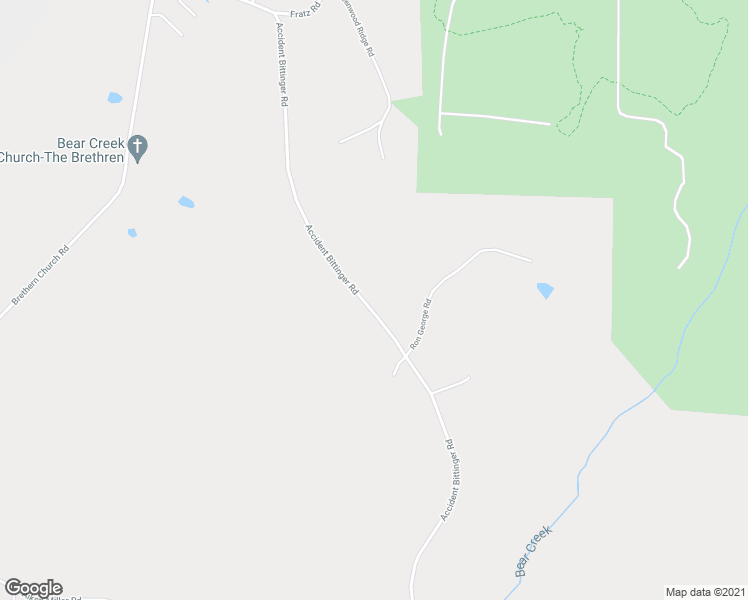 map of restaurants, bars, coffee shops, grocery stores, and more near 1615 Accident Bittinger Road in Accident