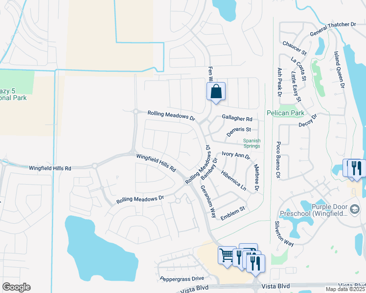 map of restaurants, bars, coffee shops, grocery stores, and more near 6946 Wild River Way in Sparks