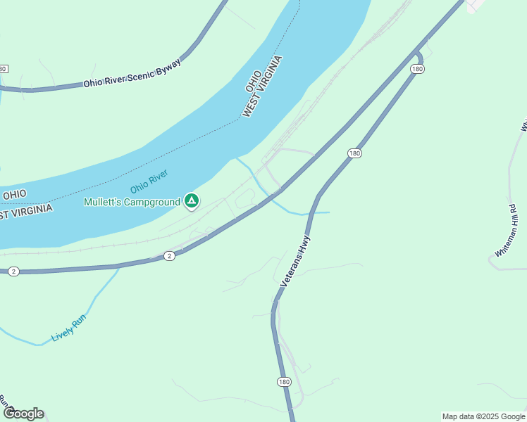 map of restaurants, bars, coffee shops, grocery stores, and more near Vine Street in New Martinsville
