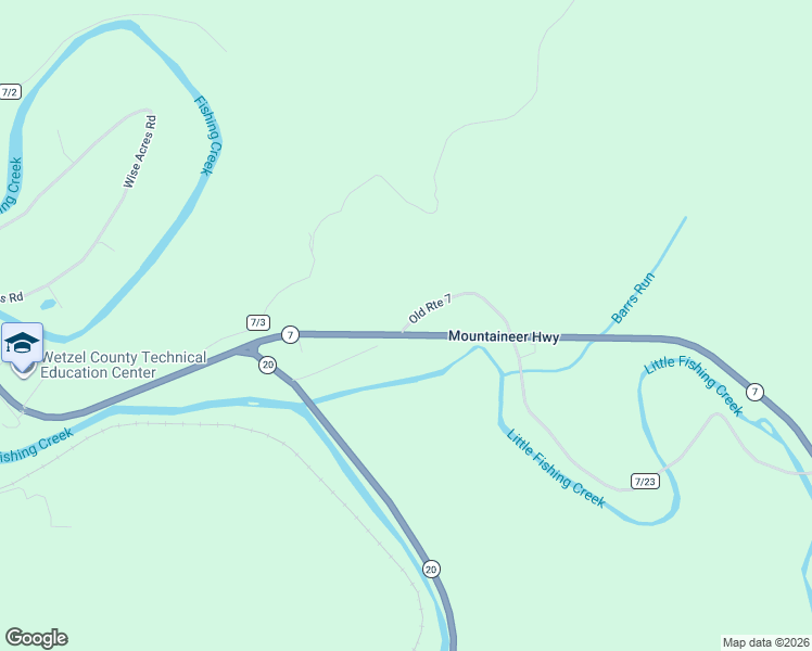 map of restaurants, bars, coffee shops, grocery stores, and more near 45 Duck Lane in New Martinsville