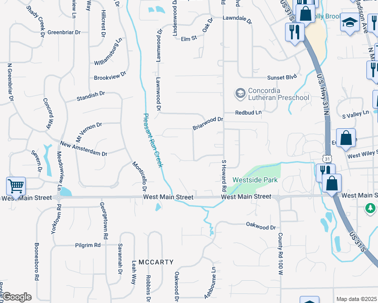 map of restaurants, bars, coffee shops, grocery stores, and more near 60 Appletree Row in Greenwood