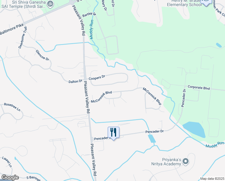 map of restaurants, bars, coffee shops, grocery stores, and more near 122 McCormick Boulevard in Newark