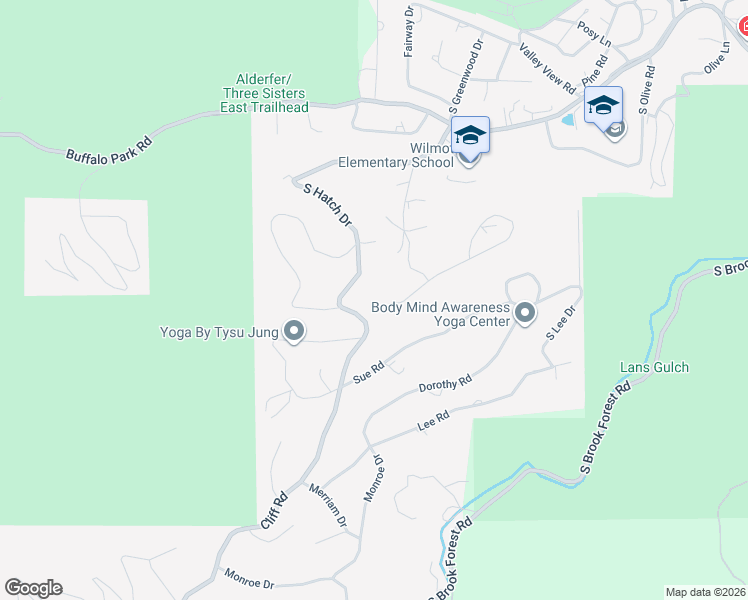 map of restaurants, bars, coffee shops, grocery stores, and more near 29999 Gigi Drive in Evergreen