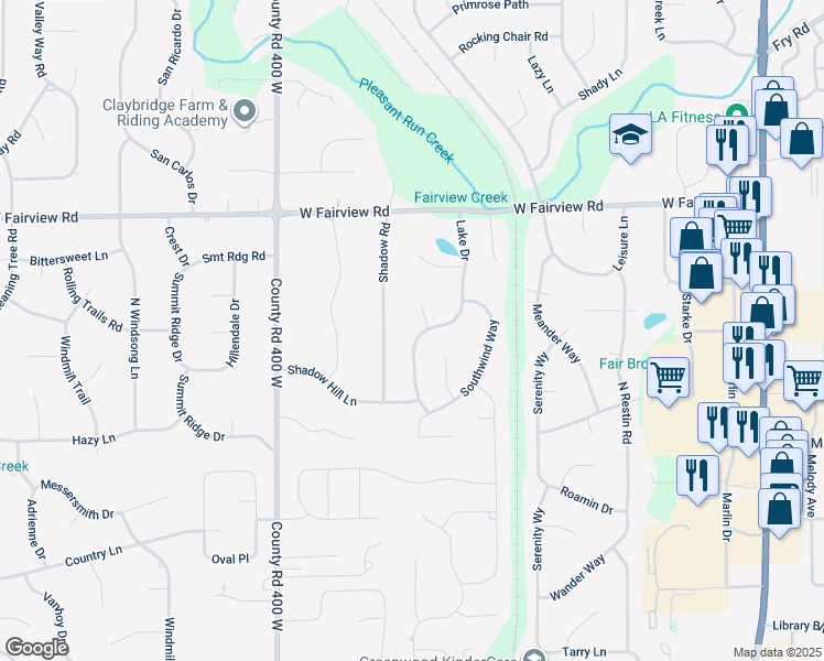 map of restaurants, bars, coffee shops, grocery stores, and more near 188 Lake Drive in Greenwood