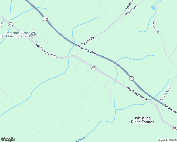 map of restaurants, bars, coffee shops, grocery stores, and more near 2627 Old Taneytown Road in Westminster