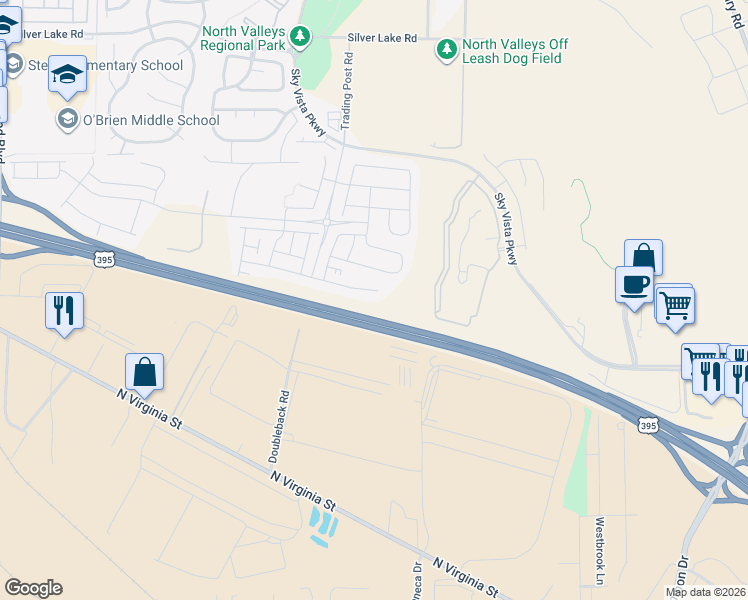 map of restaurants, bars, coffee shops, grocery stores, and more near in Reno