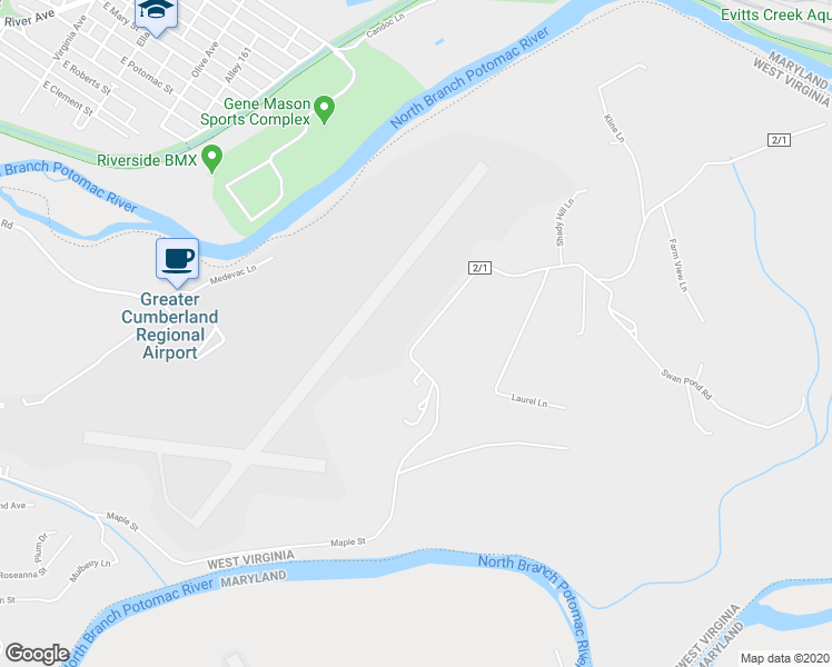 map of restaurants, bars, coffee shops, grocery stores, and more near in Wiley Ford