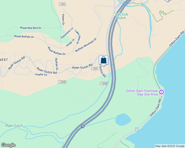 map of restaurants, bars, coffee shops, grocery stores, and more near 3421 Ryan Gulch Road in Silverthorne