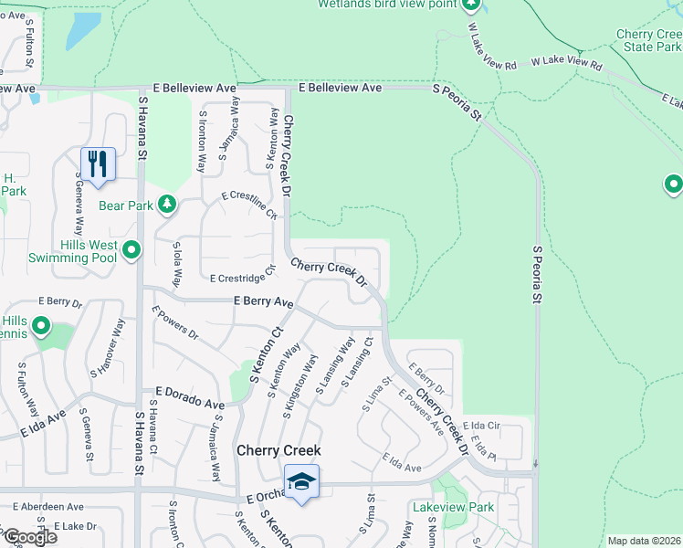 map of restaurants, bars, coffee shops, grocery stores, and more near 5439 South Lima Street in Englewood