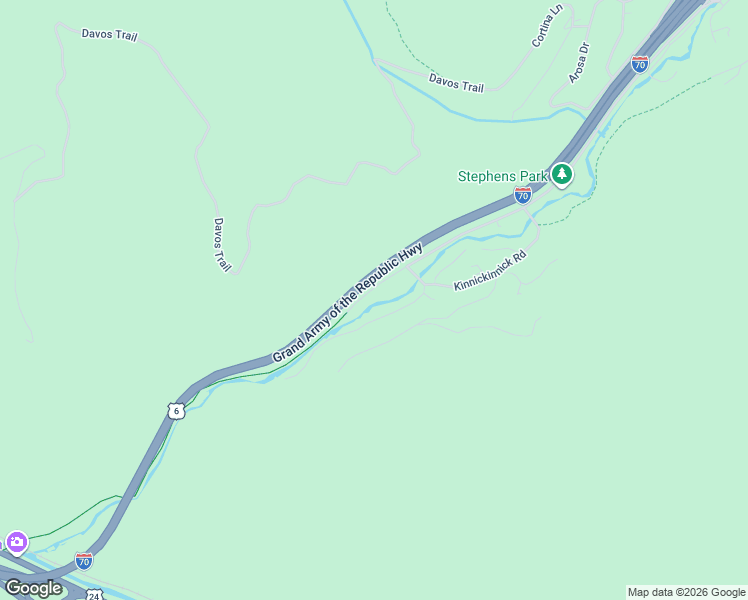 map of restaurants, bars, coffee shops, grocery stores, and more near Grand Army of the Republic Hwy in Vail