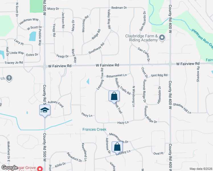 map of restaurants, bars, coffee shops, grocery stores, and more near 337 Leaning Tree Road in Greenwood
