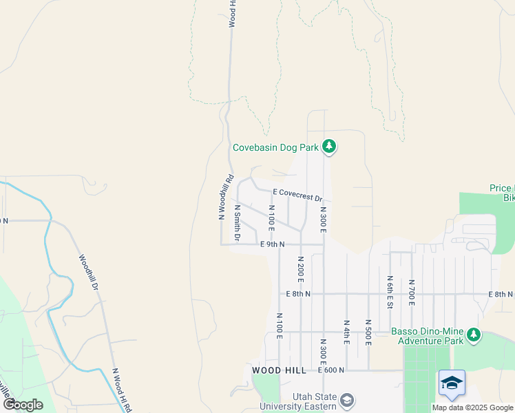 map of restaurants, bars, coffee shops, grocery stores, and more near 59 Hillcrest Drive in Price