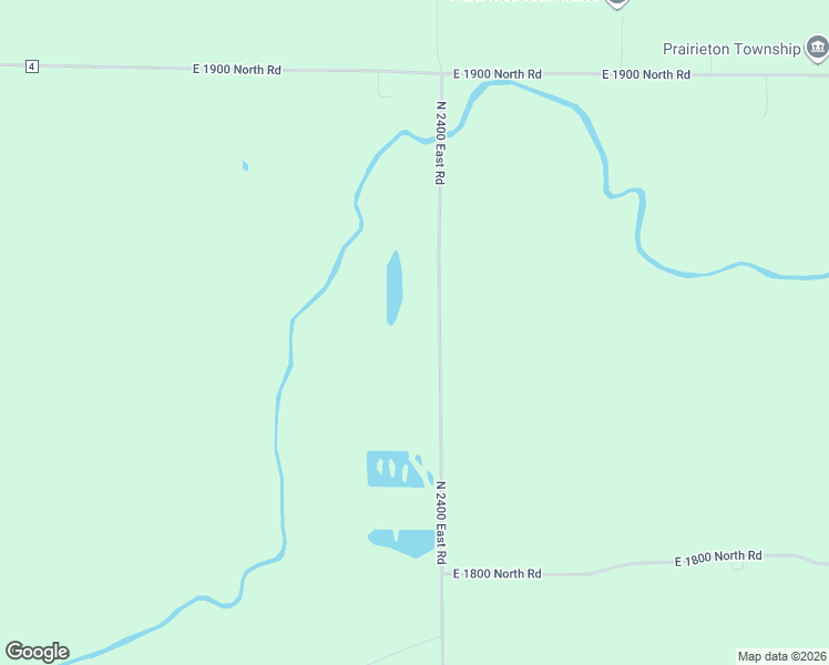 map of restaurants, bars, coffee shops, grocery stores, and more near 1849 North 2400 East Road in Moweaqua
