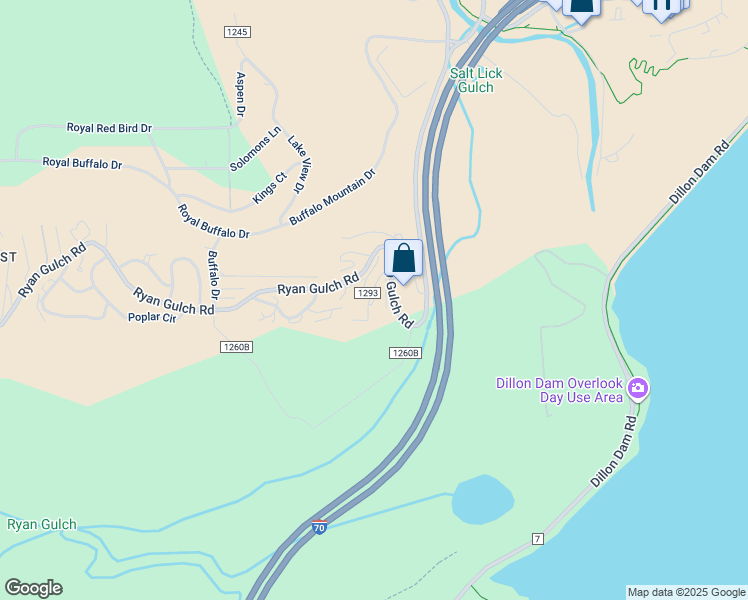 map of restaurants, bars, coffee shops, grocery stores, and more near 2444 Ryan Gulch Court in Silverthorne