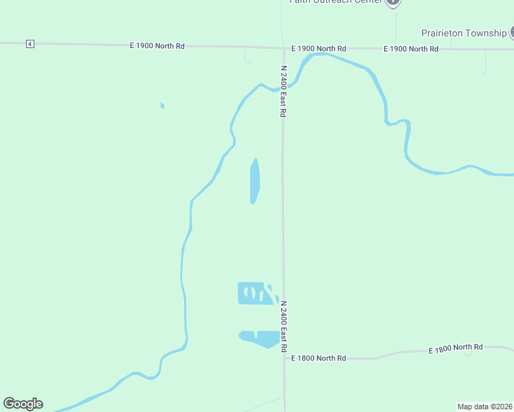 map of restaurants, bars, coffee shops, grocery stores, and more near 1849 North 2400 East Road in Moweaqua