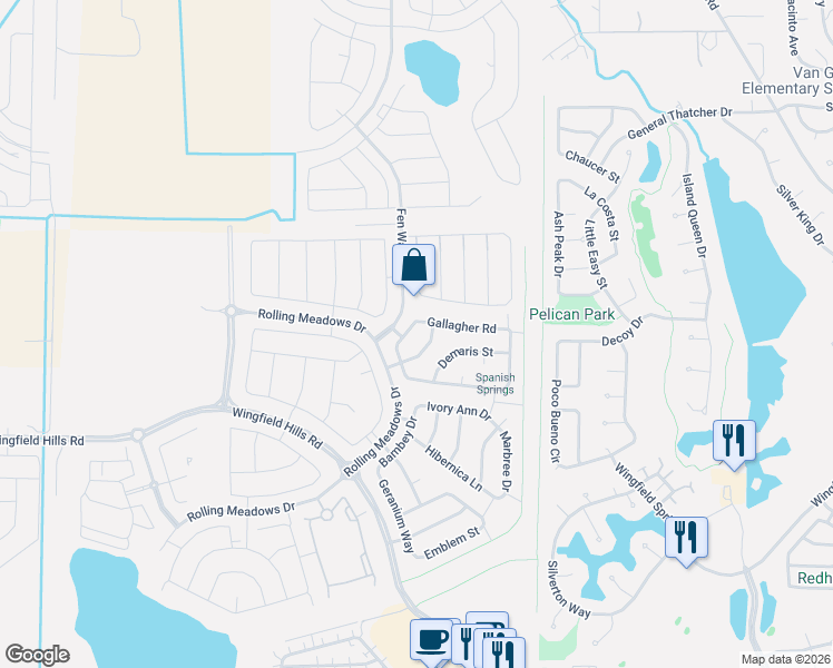 map of restaurants, bars, coffee shops, grocery stores, and more near 7070 Bannister Road in Sparks
