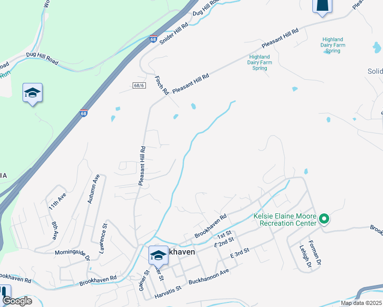 map of restaurants, bars, coffee shops, grocery stores, and more near 338 Mary Lane in Morgantown