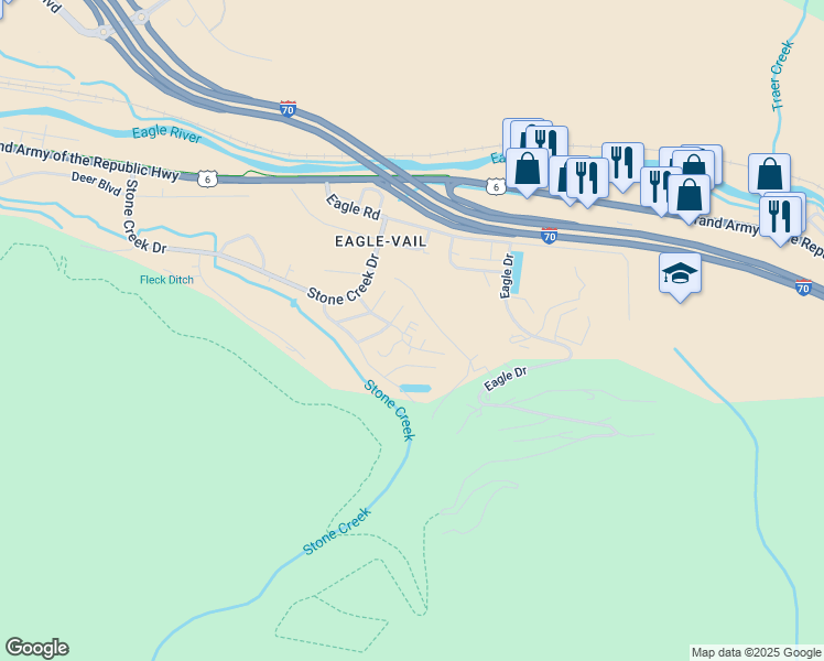 map of restaurants, bars, coffee shops, grocery stores, and more near 120 Gopher Road in Avon