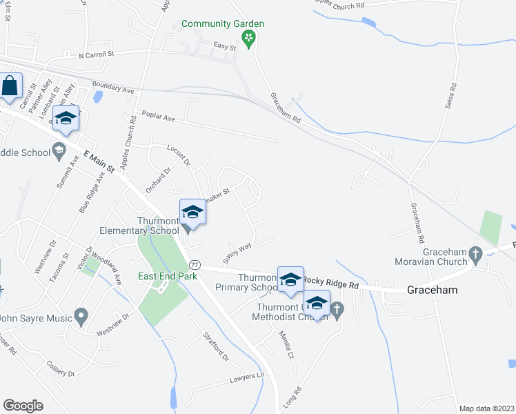 map of restaurants, bars, coffee shops, grocery stores, and more near 142 East Hammaker Street in Thurmont