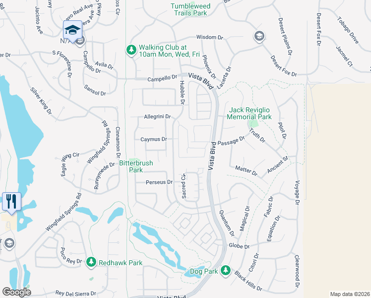 map of restaurants, bars, coffee shops, grocery stores, and more near 7015 Cinder Village Drive in Sparks