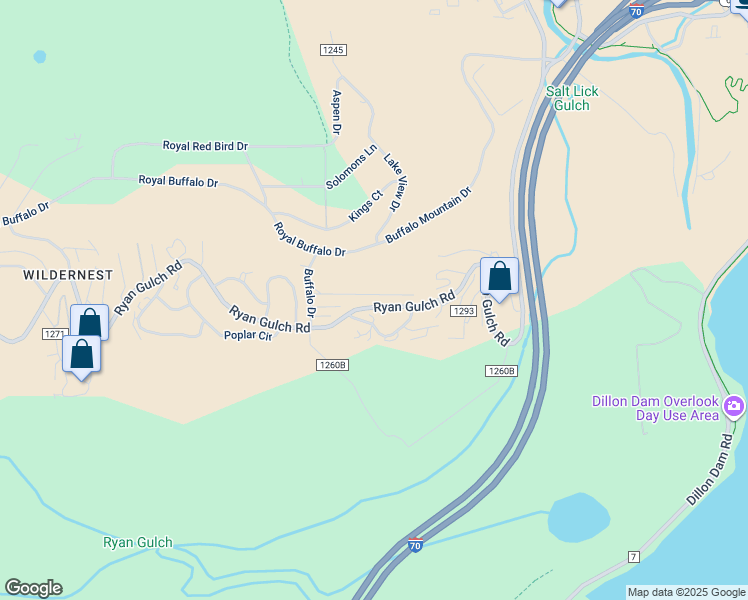 map of restaurants, bars, coffee shops, grocery stores, and more near 42 Salt Lick Circle in Silverthorne