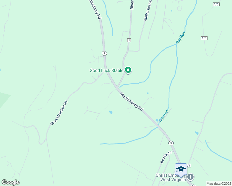 map of restaurants, bars, coffee shops, grocery stores, and more near 9708 Martinsburg Road in Hedgesville