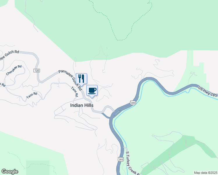map of restaurants, bars, coffee shops, grocery stores, and more near 5449 Seminole Road in Indian Hills