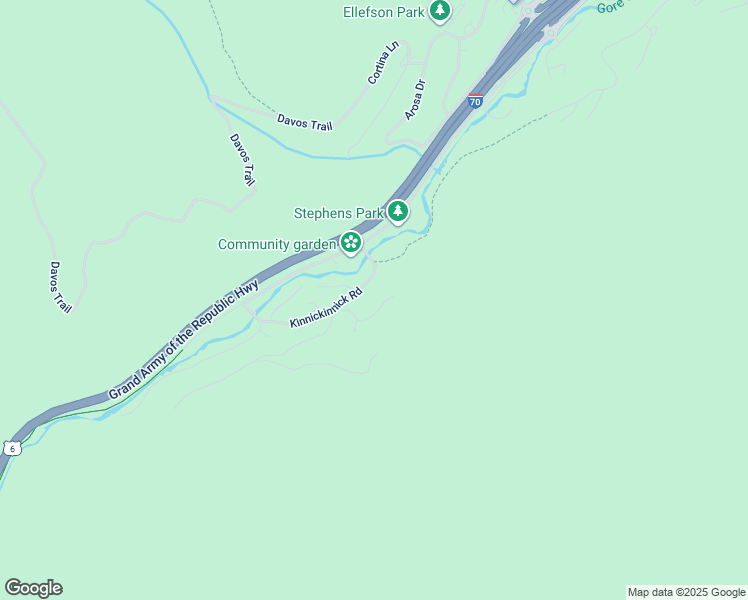 map of restaurants, bars, coffee shops, grocery stores, and more near 2674 Larkspur Lane in Vail