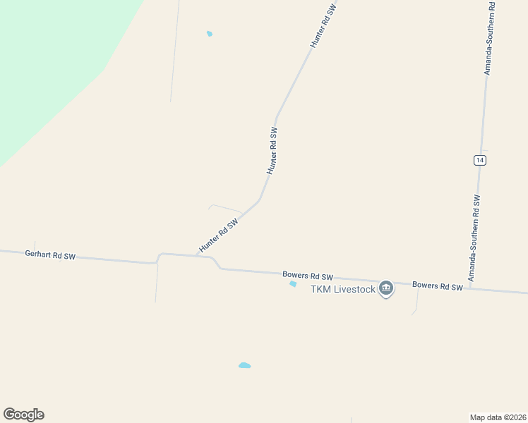 map of restaurants, bars, coffee shops, grocery stores, and more near 7580-7950 Hunter Road Southwest in Amanda