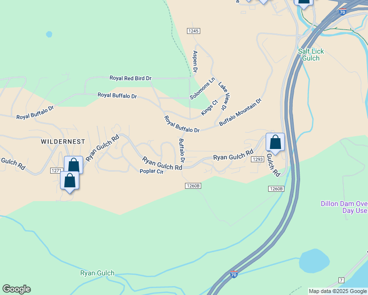 map of restaurants, bars, coffee shops, grocery stores, and more near 11 Buffalo Terrace in Breckenridge
