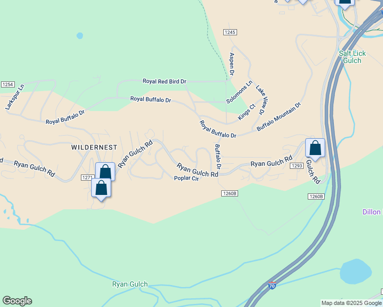 map of restaurants, bars, coffee shops, grocery stores, and more near 211 North Side Circle in Silverthorne