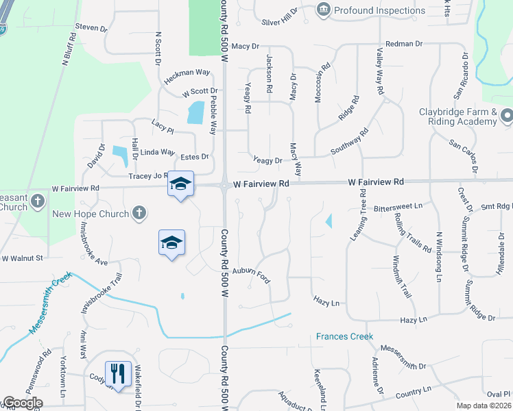 map of restaurants, bars, coffee shops, grocery stores, and more near 390 Linden Ridge Trail in Greenwood