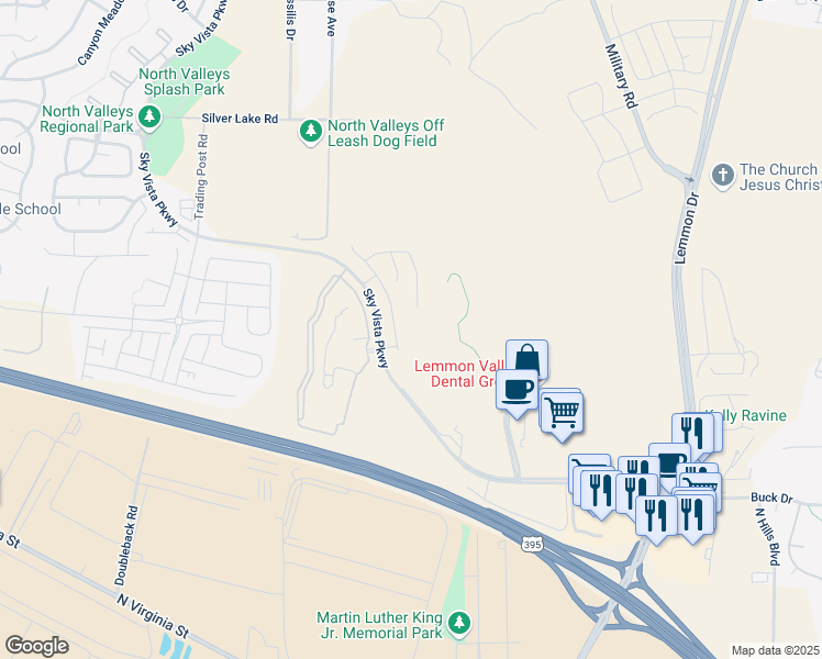 map of restaurants, bars, coffee shops, grocery stores, and more near in Reno