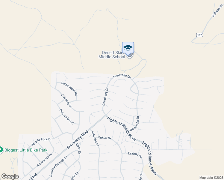 map of restaurants, bars, coffee shops, grocery stores, and more near 7086 Beethoven Court in Sun Valley