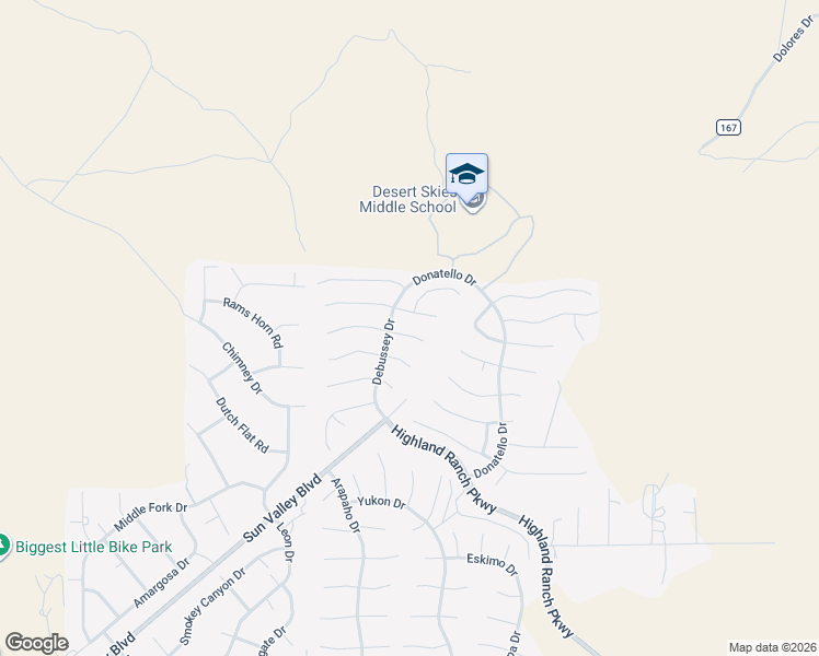 map of restaurants, bars, coffee shops, grocery stores, and more near 7086 Beethoven Court in Sun Valley