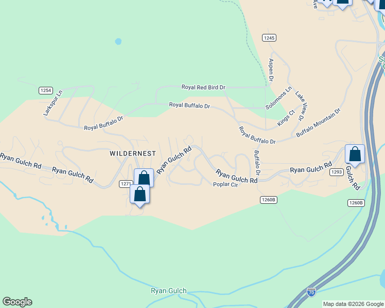 map of restaurants, bars, coffee shops, grocery stores, and more near 6712 Ryan Gulch Road in Silverthorne