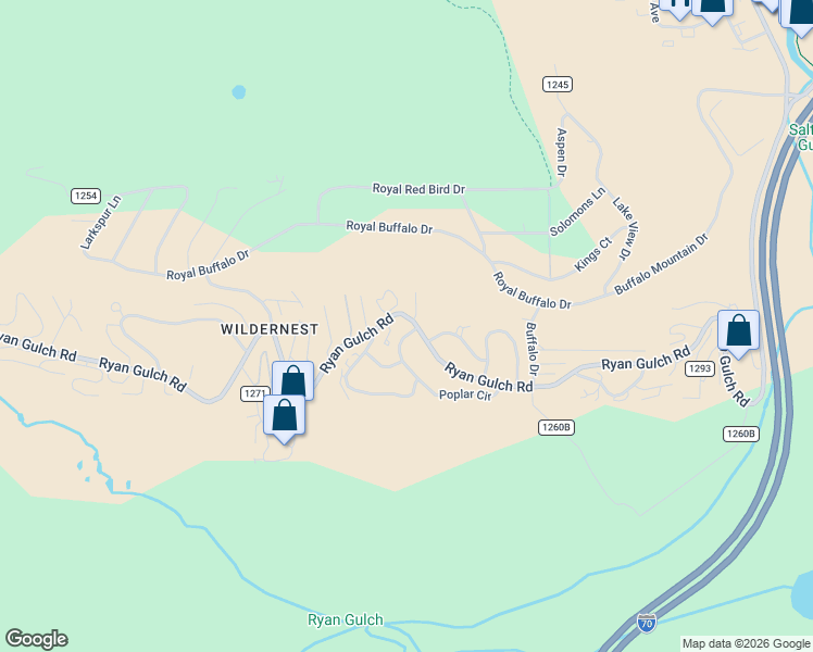 map of restaurants, bars, coffee shops, grocery stores, and more near 6712 Ryan Gulch Road in Silverthorne