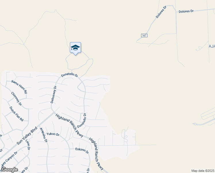map of restaurants, bars, coffee shops, grocery stores, and more near 7504 Rembrandt Drive in Sun Valley