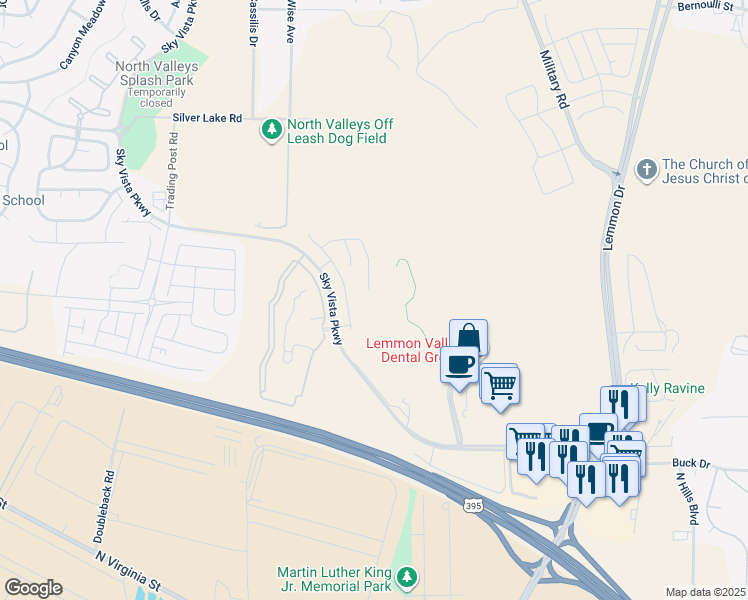 map of restaurants, bars, coffee shops, grocery stores, and more near in Reno