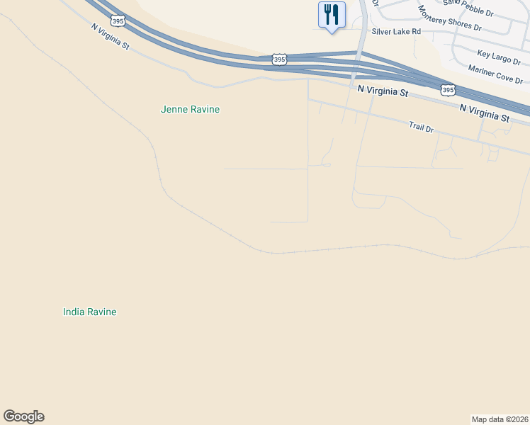 map of restaurants, bars, coffee shops, grocery stores, and more near 11105 Duffney Lane in Reno