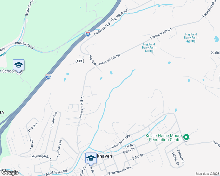 map of restaurants, bars, coffee shops, grocery stores, and more near 474 Pleasant Hill Road in Morgantown