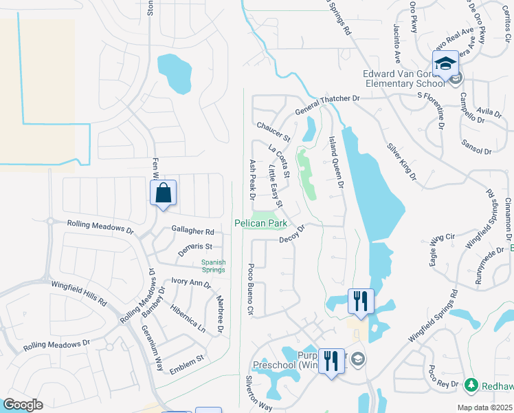 map of restaurants, bars, coffee shops, grocery stores, and more near 2652 Pride Drive in Sparks