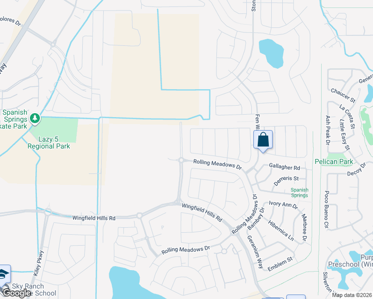map of restaurants, bars, coffee shops, grocery stores, and more near 7000 Rolling Meadows Drive in Sparks