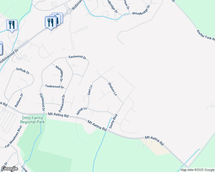 map of restaurants, bars, coffee shops, grocery stores, and more near 11114 Shalom Lane in Hagerstown