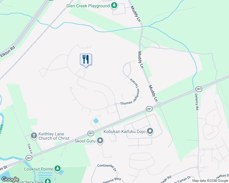 map of restaurants, bars, coffee shops, grocery stores, and more near 212 Patriots Way in Elkton