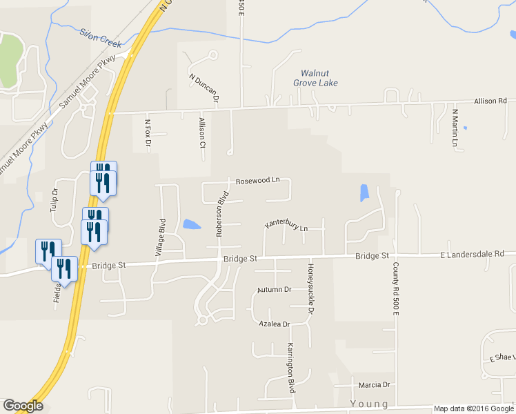 map of restaurants, bars, coffee shops, grocery stores, and more near 1394 Sugarberry Ct in Mooresville